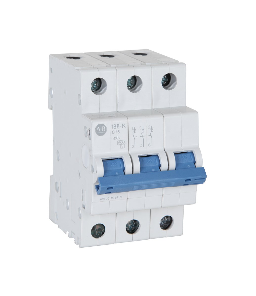 Bulletin 188, Standard Configuration, 6 kA, 3-Pole, Trip Curve C, 13A, No Neutral