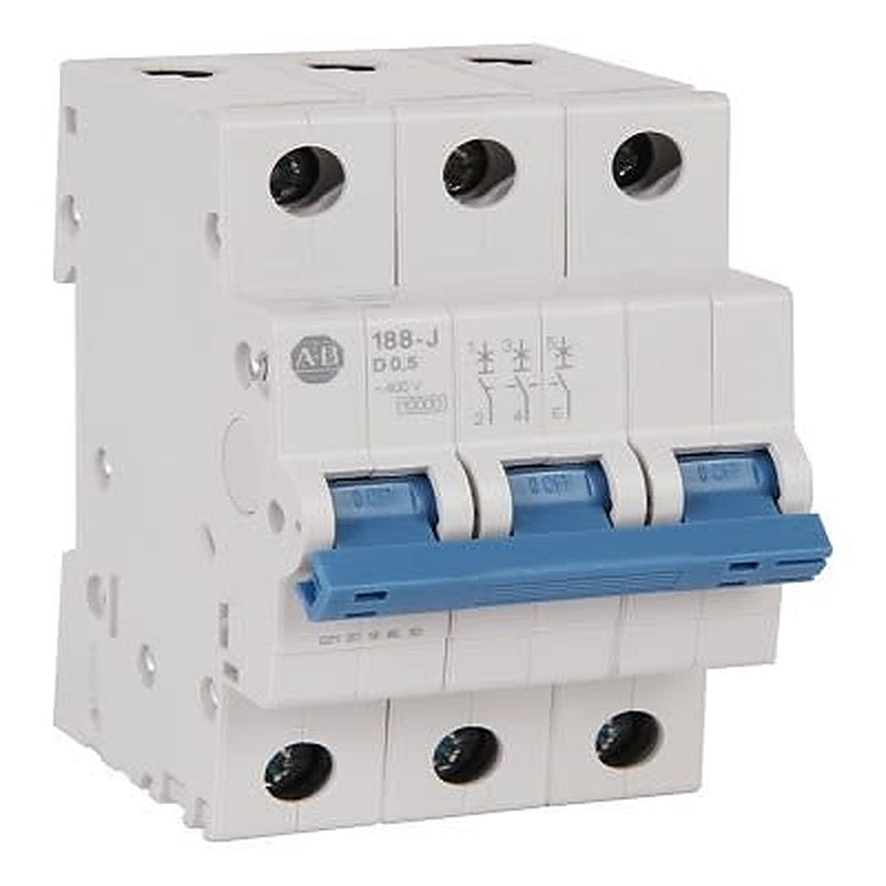 Allen Bradley 188 Regional 188 Miniature Circuit Breaker, 3-Pole, 4A, Type D, 400V ac AC, 96 V dc DC, 15 kA Breaking