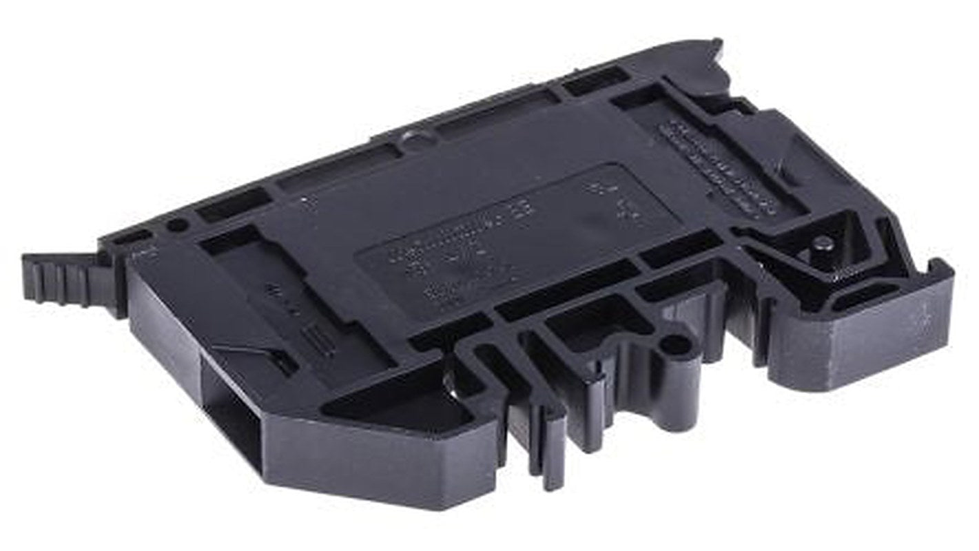 Weidmüller 1880390000 W Series Fused DIN Rail Terminal Black, 1-Level Fused, Screw
