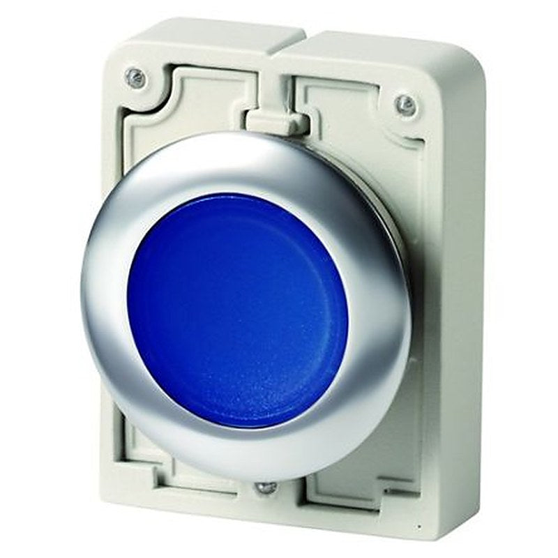 Eaton RMQ-Titan Series Blue Momentary Spring Return Push Button Switch, 30.5 mm Cutout, IP69, IP66, IP67