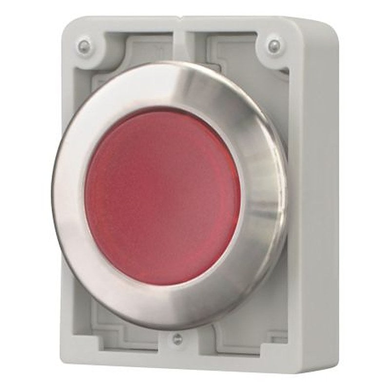 Eaton M22 Series Illuminated Push Button Switch, Maintained, 30.5 mm Cutout, Red LED, IP66, IP67, IP69