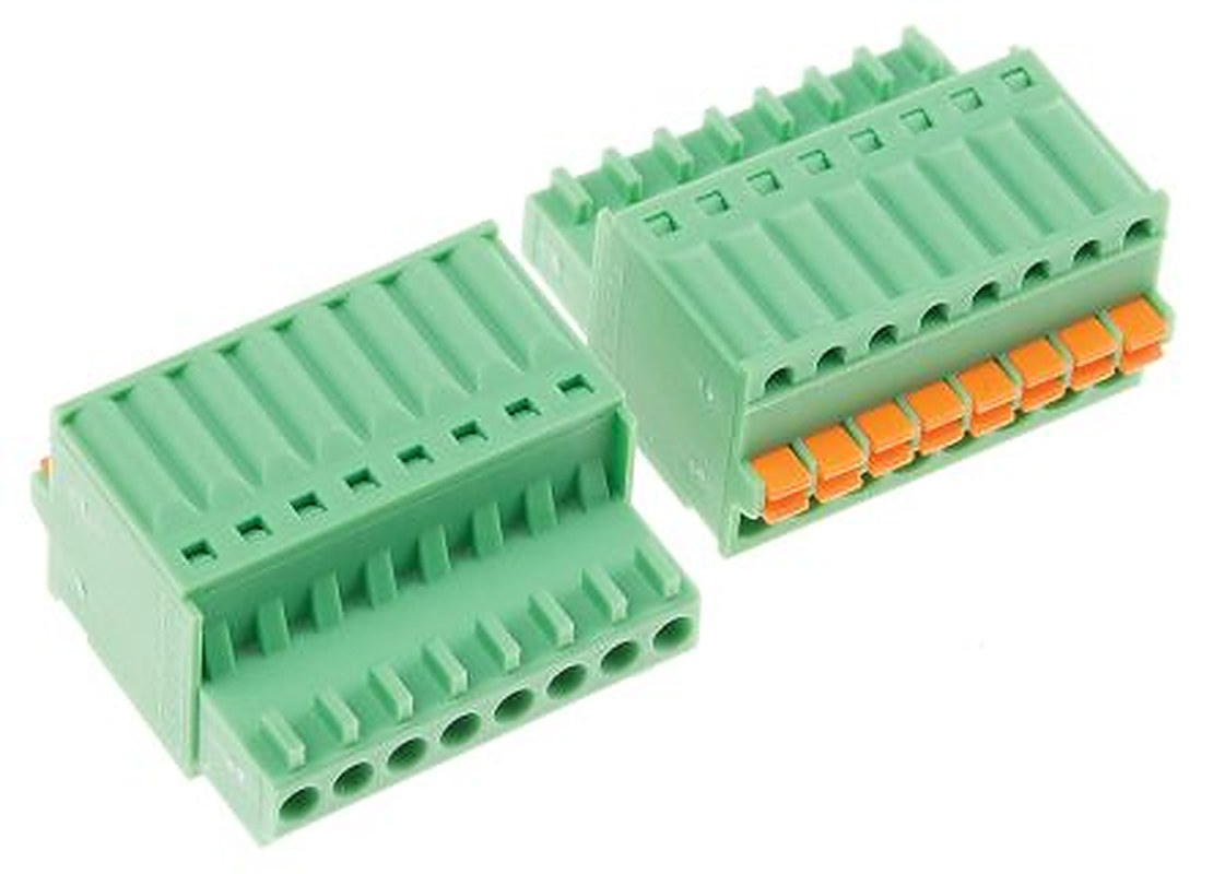 Phoenix Contact FK-MC 0.5/8-ST-2.5 Series Pluggable Terminal Block, 8-Contact, 2.5 mm Pitch, 1 Row, 1881383