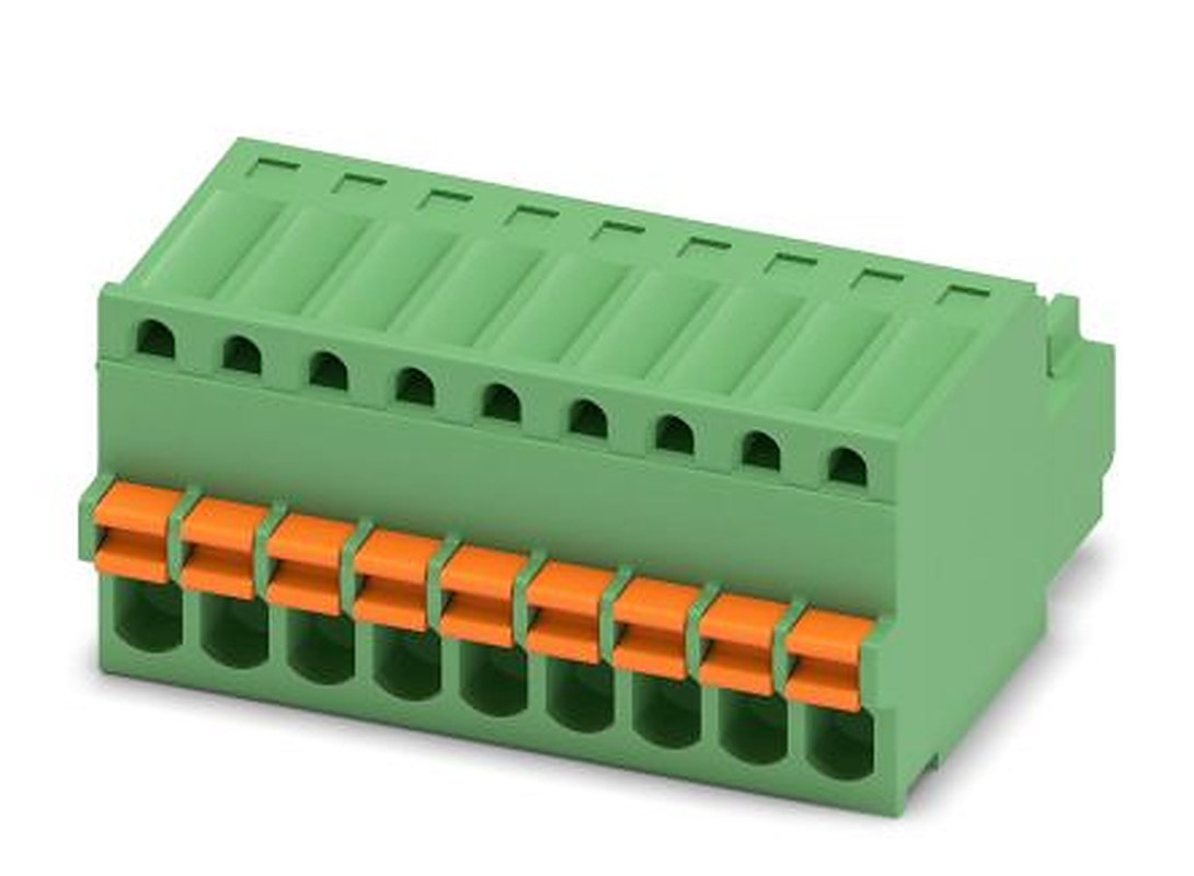 Phoenix Contact FK-MC 0.5/9-ST-2.5 Series Pluggable Terminal Block, 9-Contact, 2.5 mm Pitch, 1 Row, 1881396