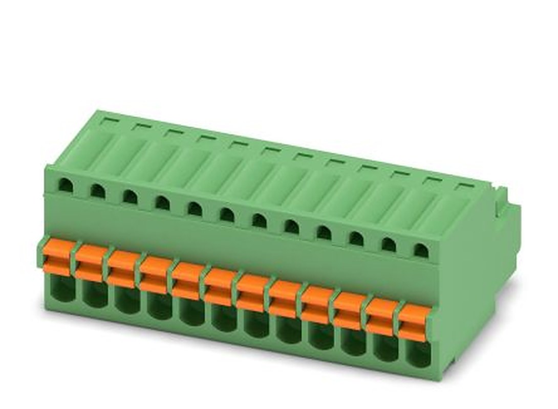 Phoenix Contact FK-MC 0.5/12-ST-2.5 Series Pluggable Terminal Block, 12-Contact, 2.5 mm Pitch, 1 Row, 1881422
