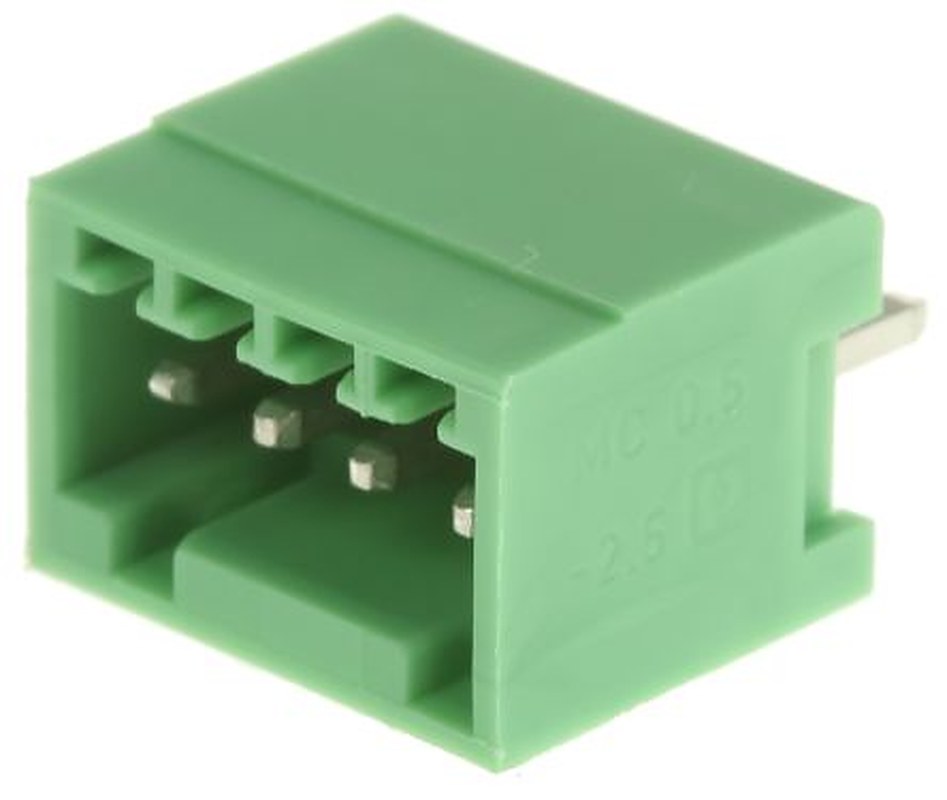 Phoenix Contact MCV 0.5/4-G-2.5 Series Pluggable Terminal Block, 4-Contact, 2.5 mm Pitch, 1 Row, 1881574