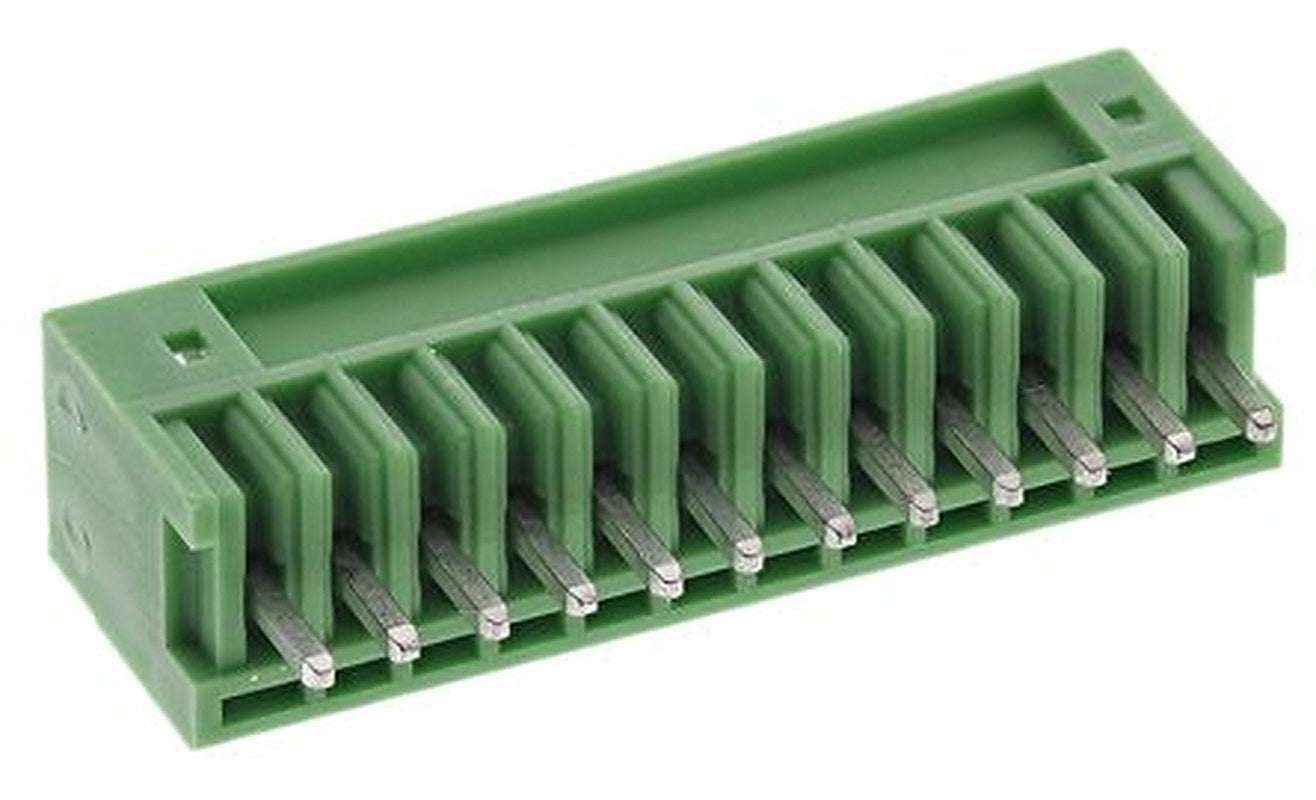 Phoenix Contact MCV 0.5/12-G-2.5 Series Pluggable Terminal Block, 12-Contact, 2.5 mm Pitch, 1 Row, 1881655