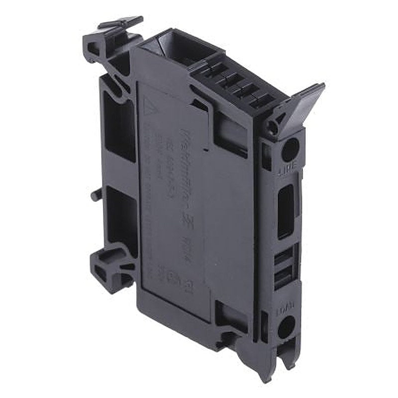 Weidmüller 1886580000 W Series Fused DIN Rail Terminal Black, 4mm², 1-Level Fused, Screw