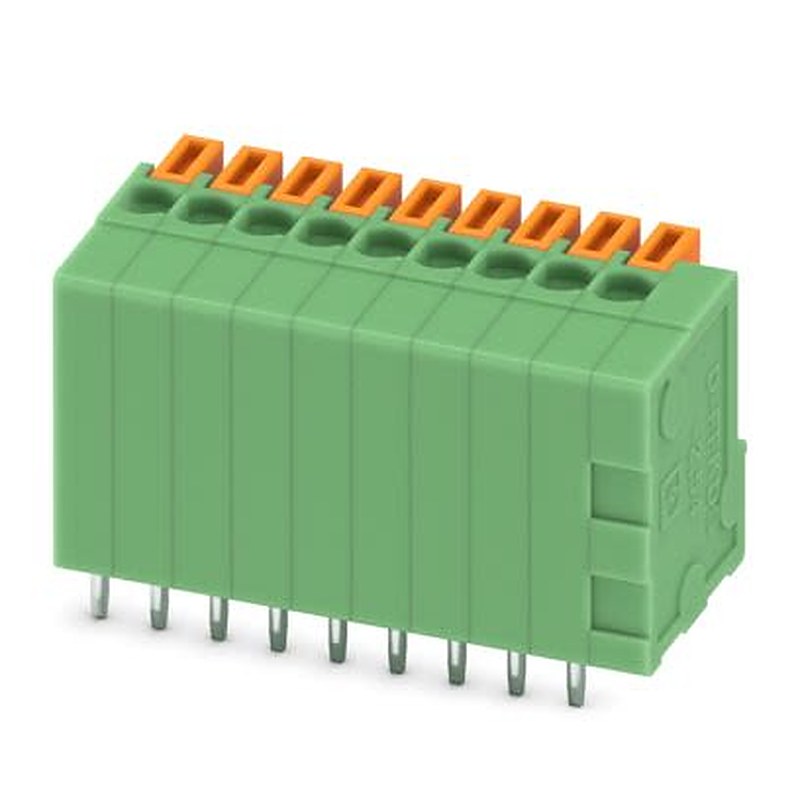 Phoenix Contact PCB Terminal Block, 9-Contact, 2.54 mm Pitch, Wave Soldering Mount, 1 Row