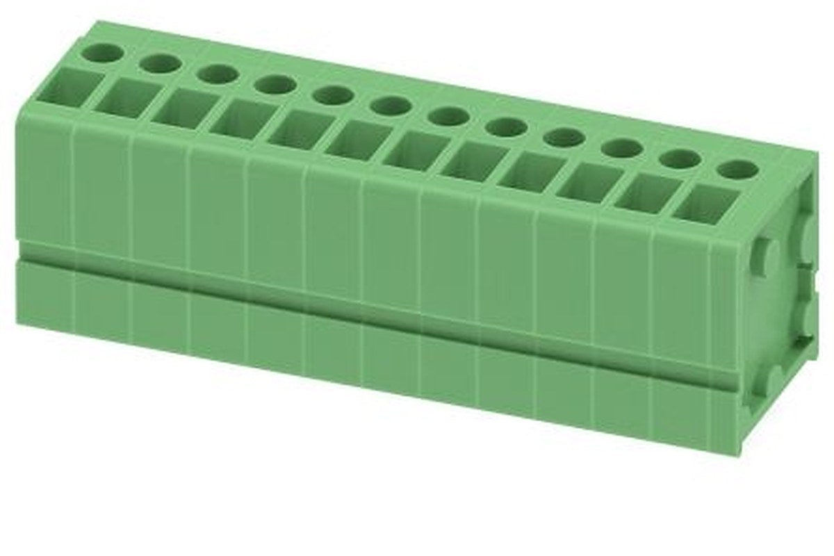 Phoenix Contact FRONT 2.5-V/SA 5/12 Series Right Angle PCB Terminal Block, 12 Contact(s), 5 mm Pitch, 1 Row