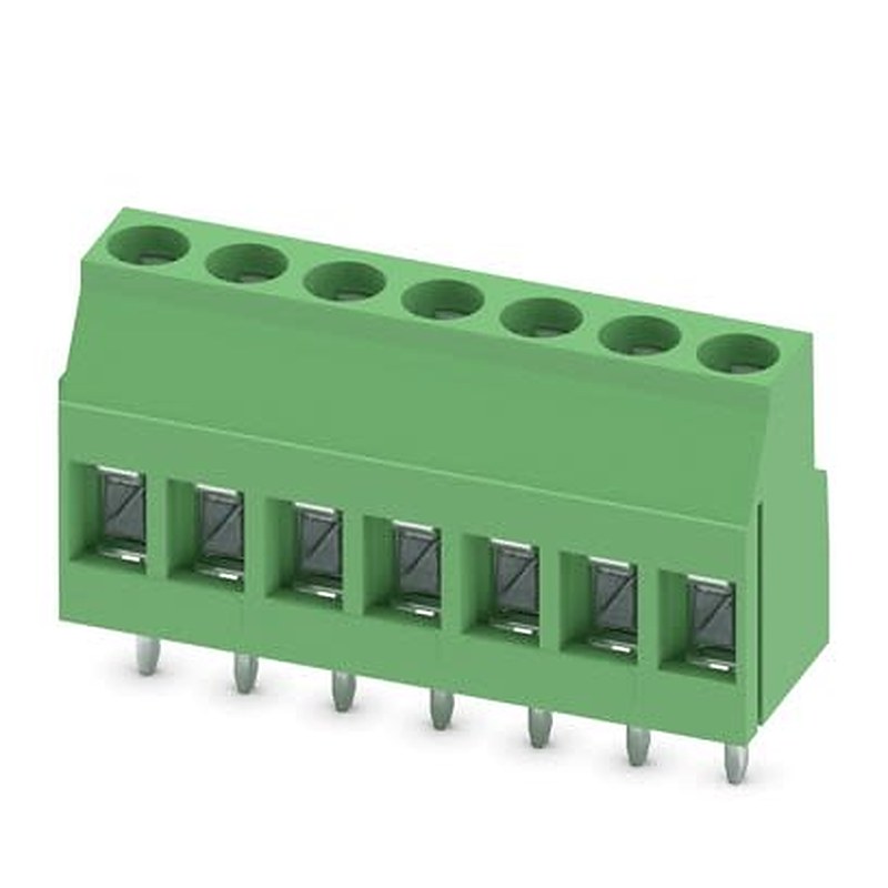 Phoenix Contact MKDS Series PCB Terminal Block, 7-Contact, 5 mm Pitch, Wave Soldering Mount, 1 Row