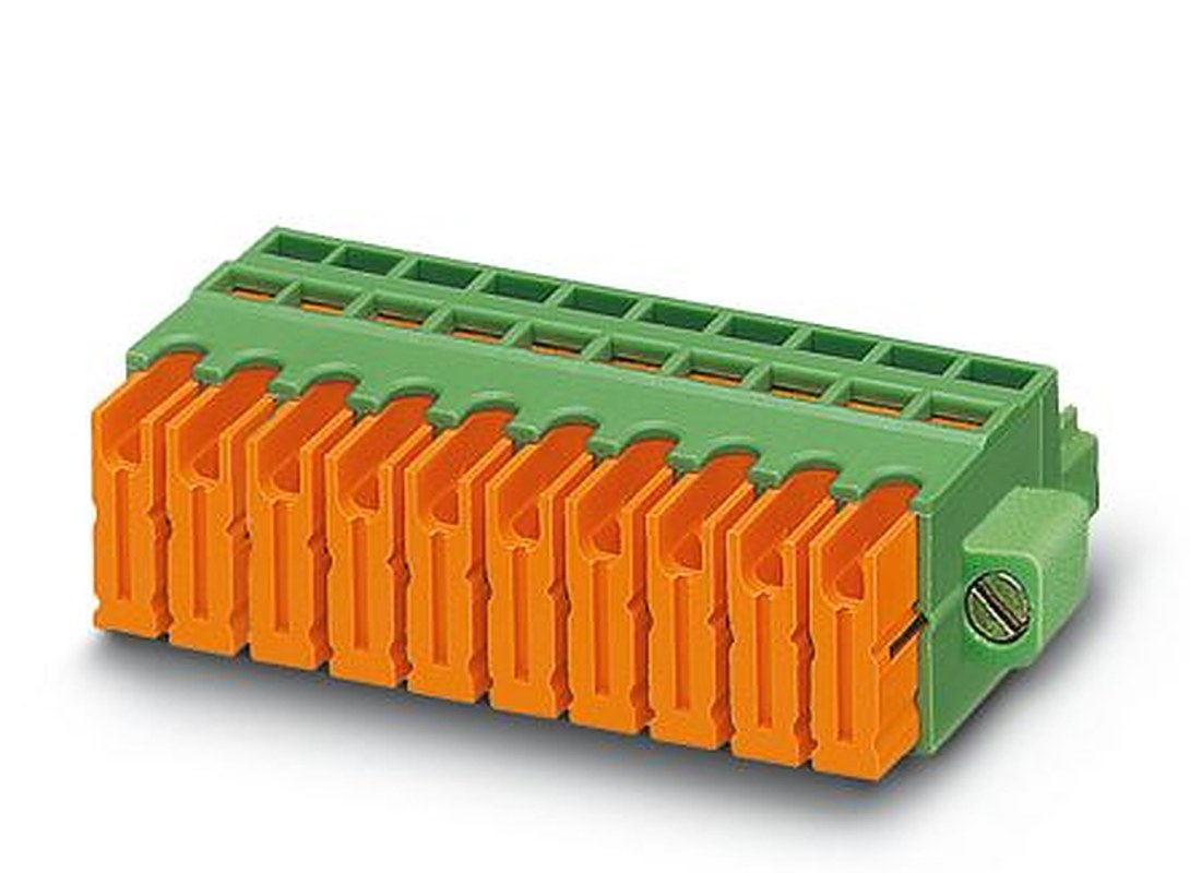 Phoenix Contact QC 0.5/9-STF-3.81 Series Pluggable Terminal Block, 9-Contact, 3.81 mm Pitch, 1 Row, 1897610