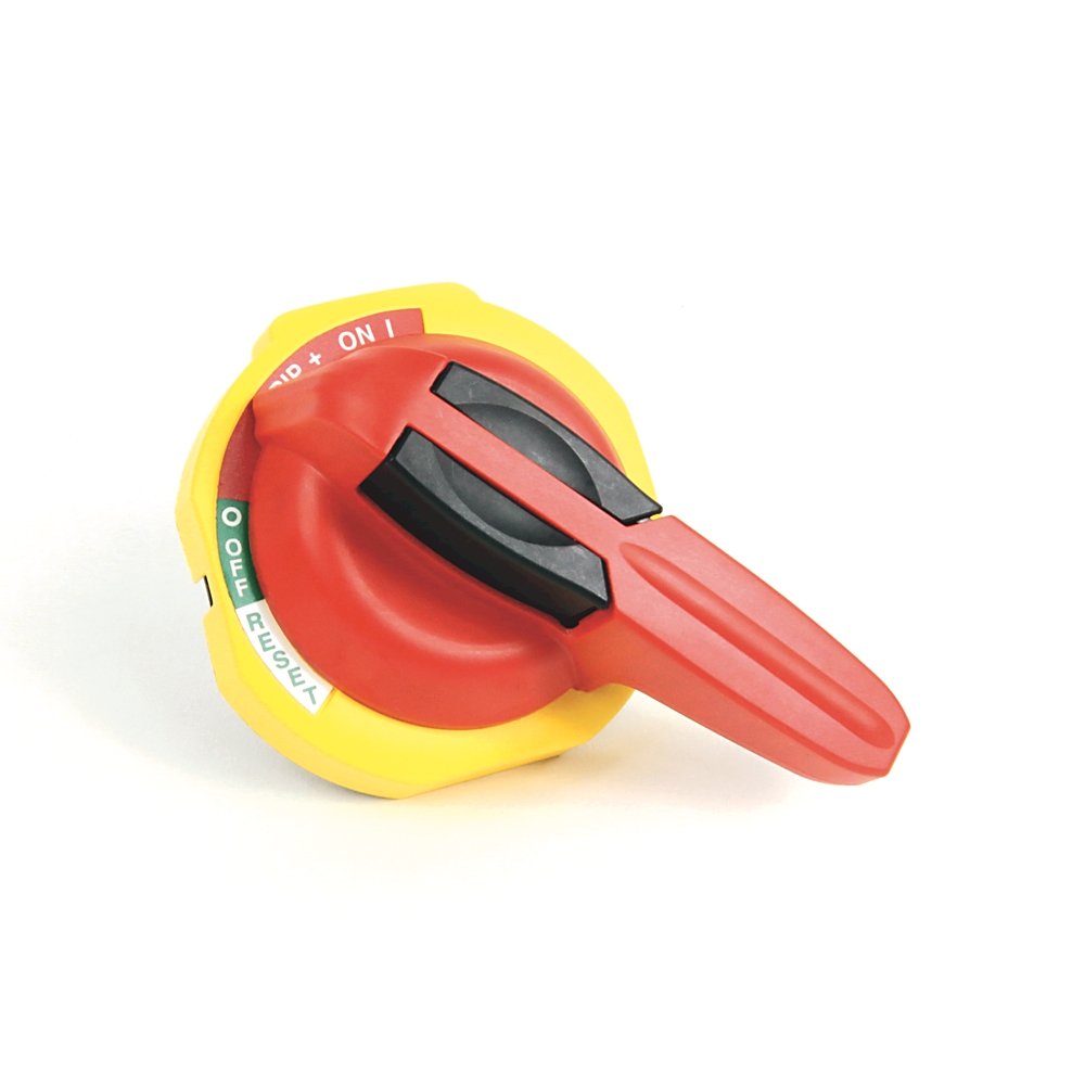 Rotary Door Handle, Red/Yellow
