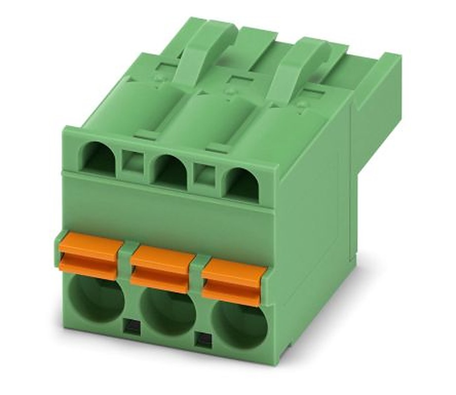 Phoenix Contact FKCT 2.5/3-ST-5.08 Series Pluggable Terminal Block, 3-Contact, 5.08 mm Pitch, 1 Row, 1902123