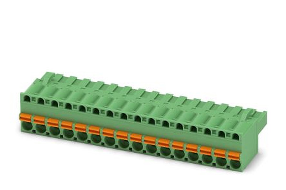 Phoenix Contact FKCT 2.5/16-ST-5.08 Series Pluggable Terminal Block, 16-Contact, 5.08 mm Pitch, 1 Row, 1902259