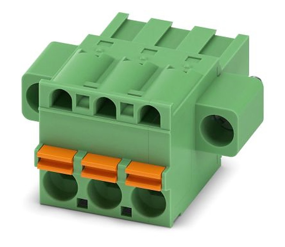 Phoenix Contact FKCT 2.5/3-STF-5.08 Series Pluggable Terminal Block, 3-Contact, 5.08 mm Pitch, 1 Row, 1902314