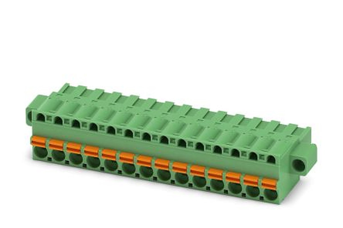 Phoenix Contact FKCT 2.5/14-STF-5.08 Series Pluggable Terminal Block, 14-Contact, 5.08 mm Pitch, 1 Row, 1902424