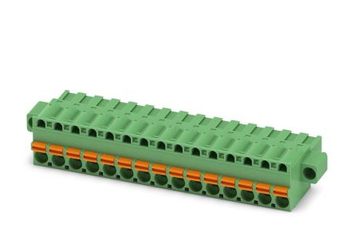 Phoenix Contact FKCT 2.5/15-STF-5.08 Series Pluggable Terminal Block, 15-Contact, 5.08 mm Pitch, 1 Row, 1902437