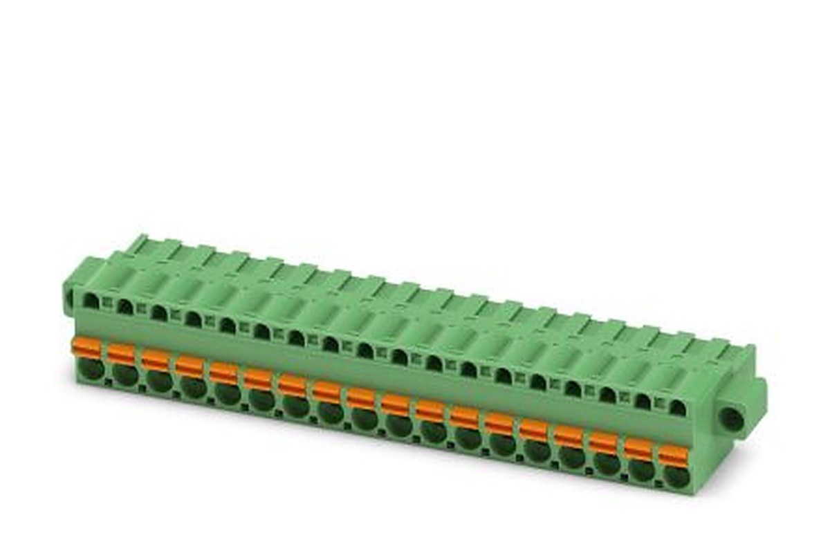 Phoenix Contact FKCT 2.5/18-STF-5.08 Series Pluggable Terminal Block, 18-Contact, 5.08 mm Pitch, 1 Row, 1902466