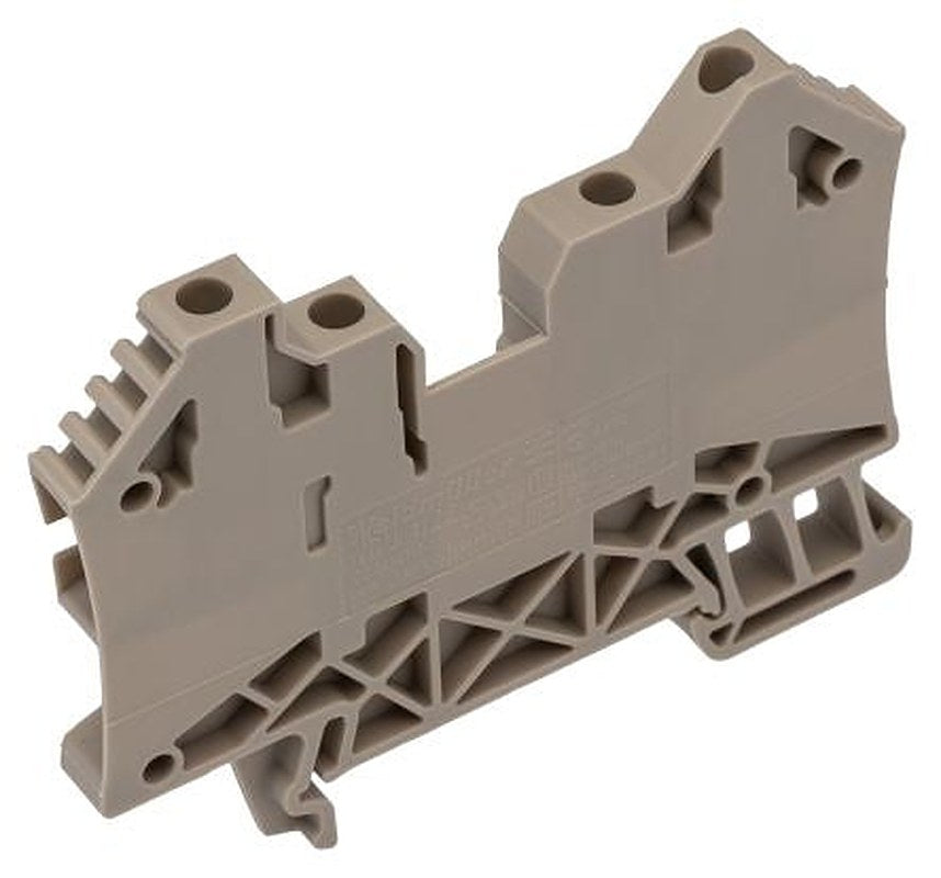 Weidmüller 1905060000 WDU Series Feed Through Terminal Block Dark Beige, 0.5mm², 6 mm², 2-Level, Screw, ATEX, IECE