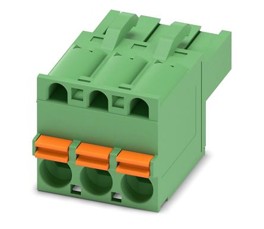 Phoenix Contact FKCT 2.5/3-ST Series Pluggable Terminal Block, 3-Contact, 5 mm Pitch, 1 Row, 1909223