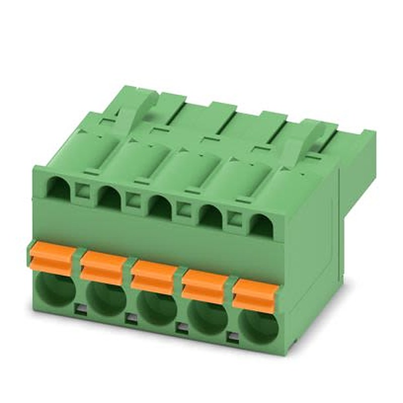 Phoenix Contact 5/..-ST, FKCT 2 Series Pluggable Terminal Block, 5-Contact, 5 mm Pitch, 1 Row, 1909249