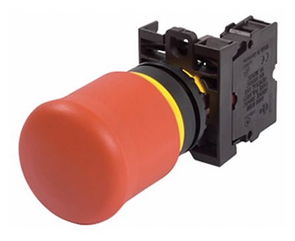 Eaton M22 Series Pull Release Emergency Stop Push Button, Panel Mount, 22 mm Cutout, 2 NC, IP69, IP66