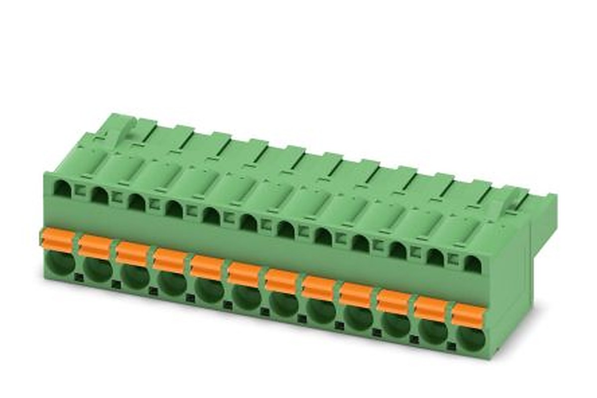 Phoenix Contact FKCT 2.5/12-ST Series Pluggable Terminal Block, 12-Contact, 5 mm Pitch, 1 Row, 1909317