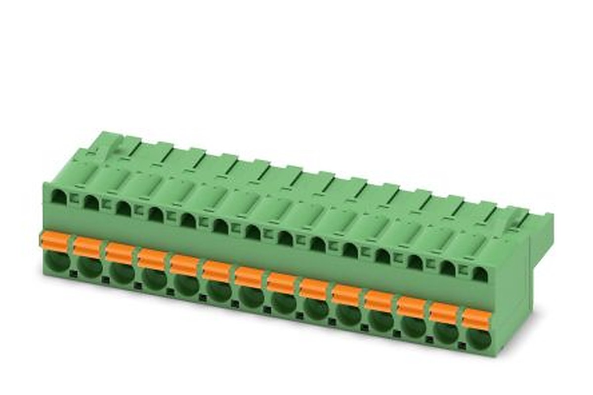 Phoenix Contact FKCT 2.5/14-ST Series Pluggable Terminal Block, 14-Contact, 5 mm Pitch, 1 Row, 1909333