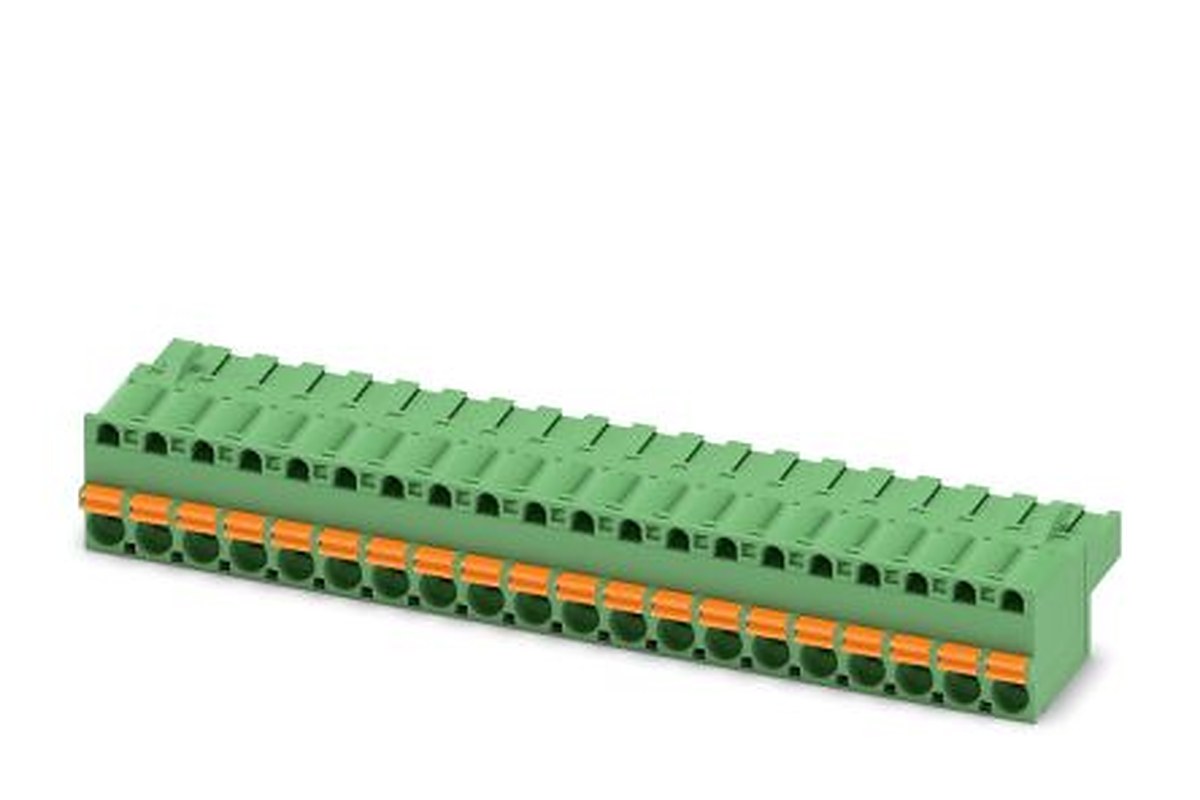 Phoenix Contact FKCT 2.5/20-ST Series Pluggable Terminal Block, 20-Contact, 5 mm Pitch, 1 Row, 1909391