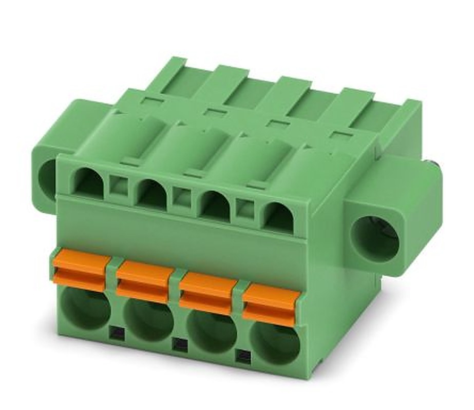 Phoenix Contact FKCT 2.5/4-STF Series Pluggable Terminal Block, 4-Contact, 5 mm Pitch, 1 Row, 1909427
