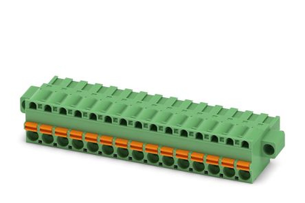 Phoenix Contact FKCT 2.5/15-STF Series Pluggable Terminal Block, 15-Contact, 5 mm Pitch, 1 Row, 1909537