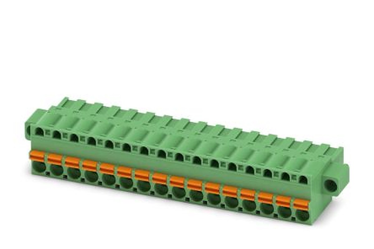 Phoenix Contact FKCT 2.5/16-STF Series Pluggable Terminal Block, 16-Contact, 5 mm Pitch, 1 Row, 1909540