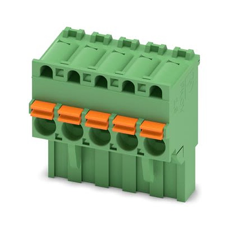 Phoenix Contact 5/..-ST, FKCVR 2 Series Pluggable Terminal Block, 5-Contact, 5 mm Pitch, 1 Row, 1909744