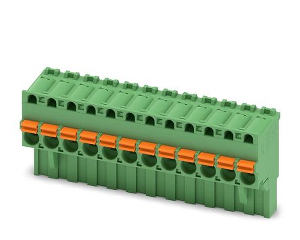 Phoenix Contact FKCVR 2.5/12-ST Series Pluggable Terminal Block, 12-Contact, 5 mm Pitch, 1 Row, 1909812