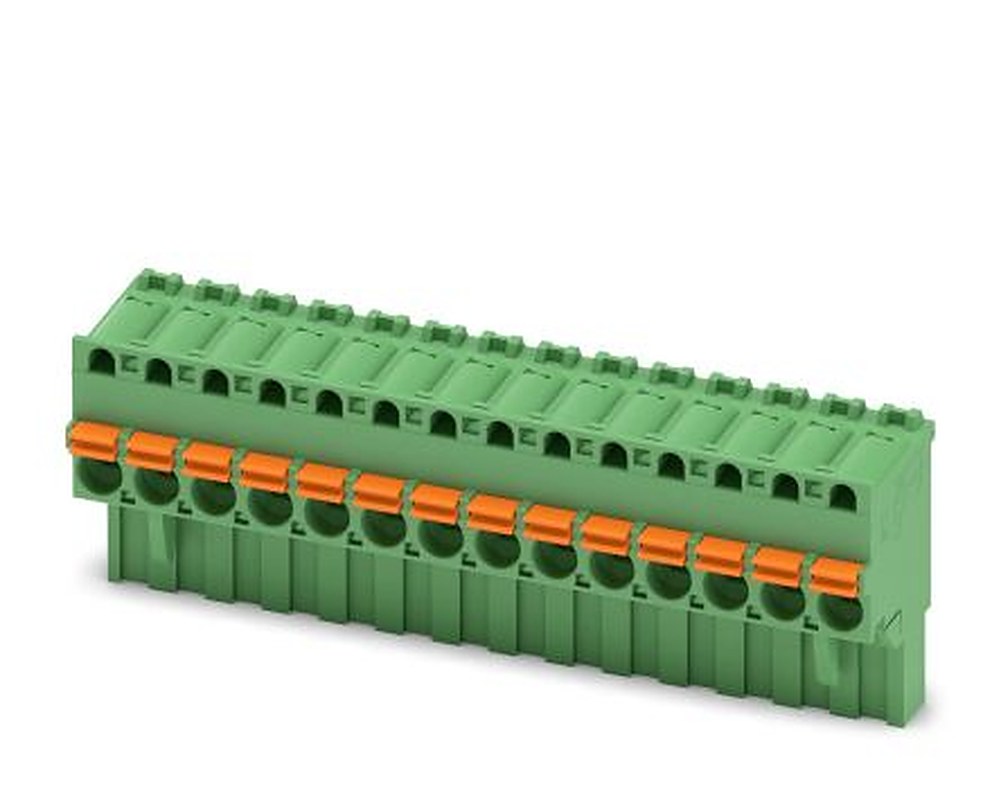 Phoenix Contact FKCVR 2.5/14-ST Series Pluggable Terminal Block, 14-Contact, 5 mm Pitch, 1 Row, 1909838