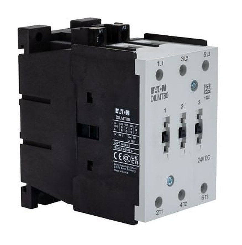 Eaton DILMT Contactor, 24V dc Coil, 3-Pole, 80 A, 37 kW 24V dc, 3 NO, 690V