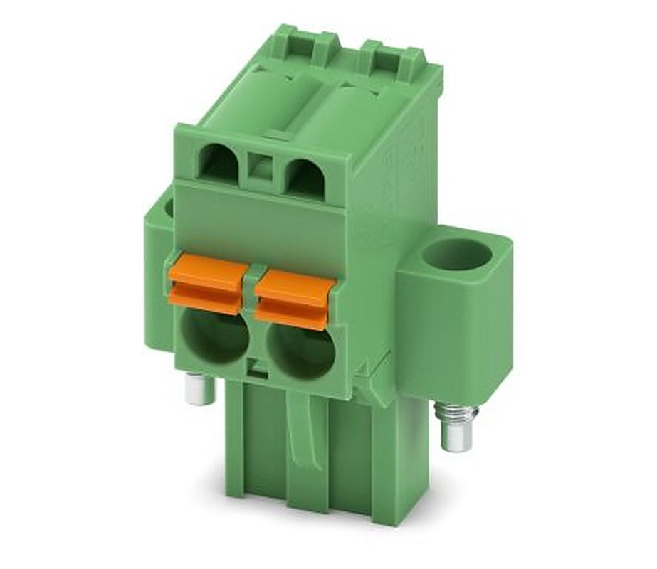 Phoenix Contact FKCVR 2.5/2-STF Series Pluggable Terminal Block, 2-Contact, 5 mm Pitch, 1 Row, 1909883