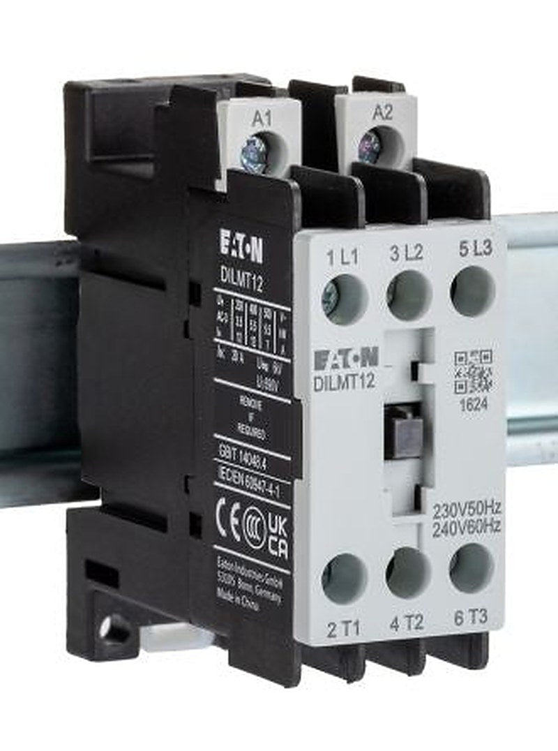 Eaton DILMT Contactor, 240V ac Coil, 3-Pole, 12 A, 5.5 kW 230V, 3 NO, 660V