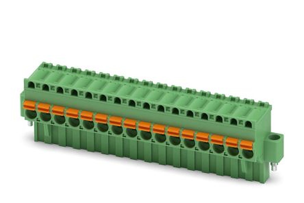 Phoenix Contact FKCVR 2.5/16-STF Series Pluggable Terminal Block, 16-Contact, 5 mm Pitch, 1 Row, 1910021
