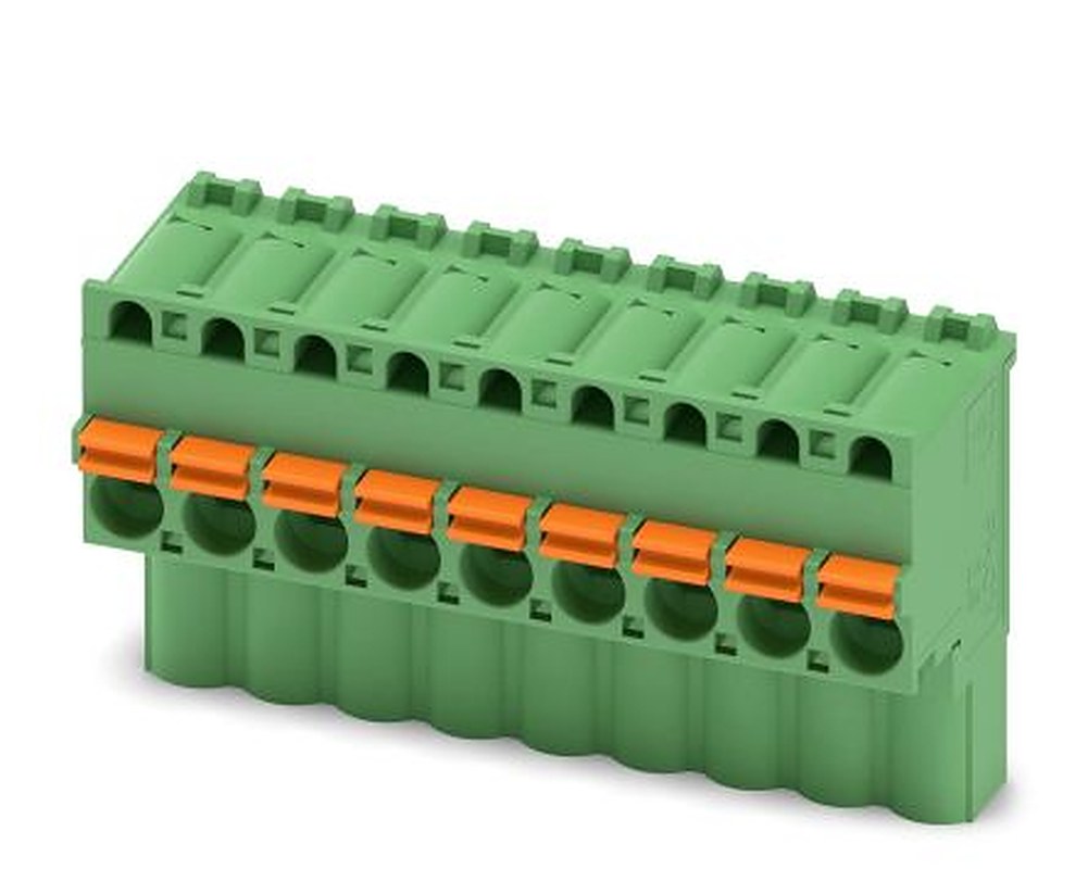 Phoenix Contact FKCVW 2.5/ 9-ST Series Pluggable Terminal Block, 9-Contact, 5 mm Pitch, 1 Row, 1910102