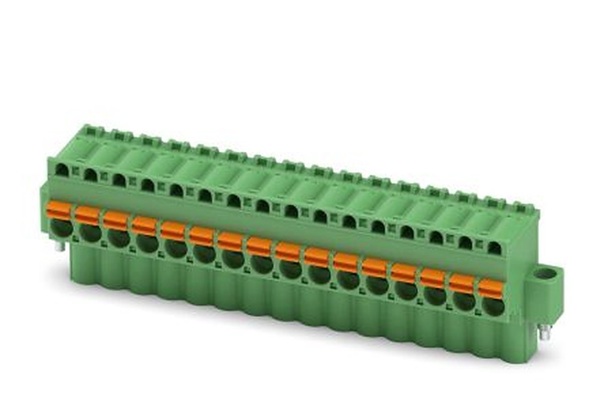 Phoenix Contact FKCVW 2.5/16-STF Series Pluggable Terminal Block, 16-Contact, 5 mm Pitch, 1 Row, 1910348