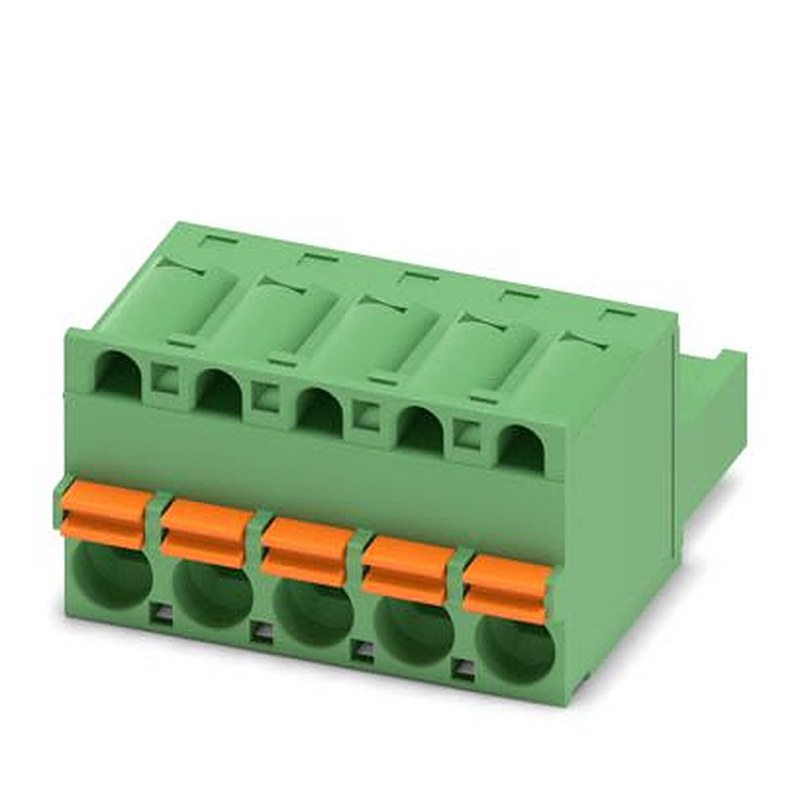 Phoenix Contact FKC 2/5-ST Series PCB Terminal Block, 5-Contact, 5 mm Pitch, 1 Row, 1910380