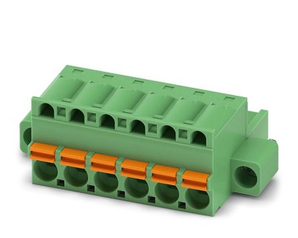Phoenix Contact FKC 2.5/ 6-STF Series Pluggable Terminal Block, 6-Contact, 5 mm Pitch, 1 Row, 1910568