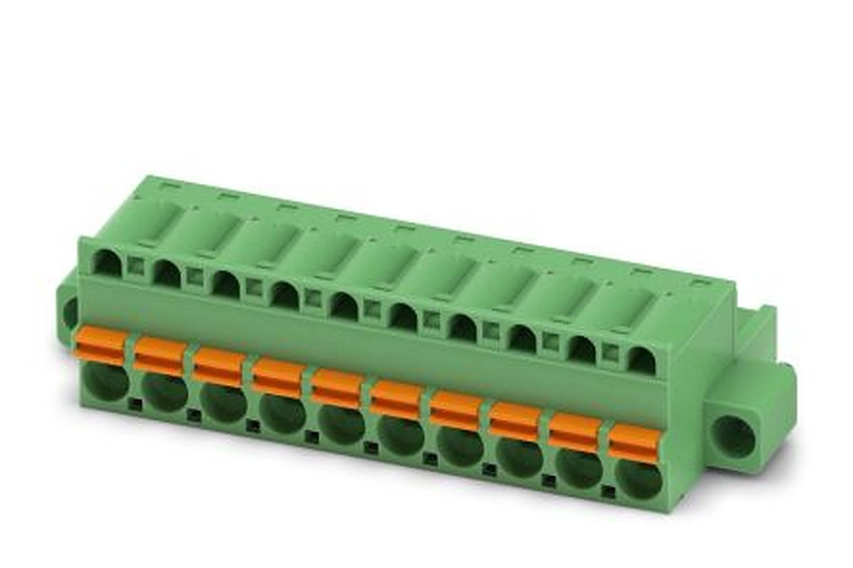 Phoenix Contact FKC 2.5/10-STF Series Pluggable Terminal Block, 10-Contact, 5 mm Pitch, 1 Row, 1910607
