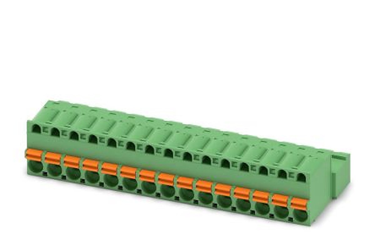 Phoenix Contact FKIC 2.5/15-ST Series Pluggable Terminal Block, 15-Contact, 5 mm Pitch, 1 Row, 1910801