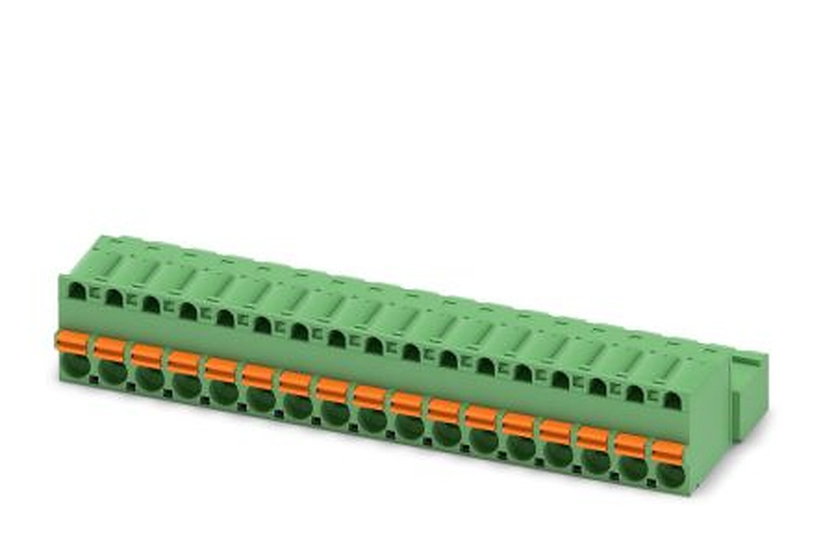 Phoenix Contact FKIC 2.5/17-ST Series Pluggable Terminal Block, 17-Contact, 5 mm Pitch, 1 Row, 1914739