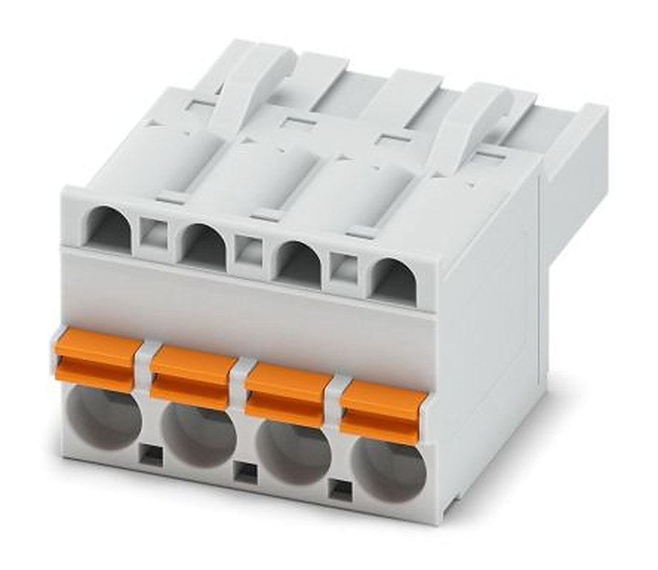 Phoenix Contact 5/4-ST KMGY, FKCT 2 Series Pluggable Terminal Block, 4-Contact, 5 mm Pitch, Surface, 1 Row