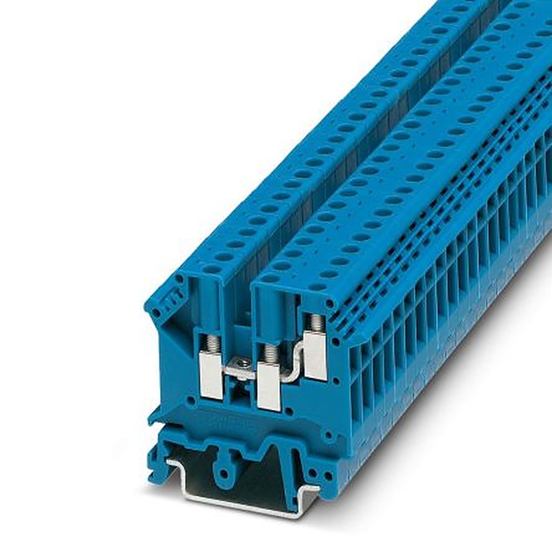 Phoenix Contact 1923047 UK 5-TWIN BU Series Feed Through Terminal Block Blue, 0.2mm², 4 mm², 2-Level Fused, Screw, IECEx