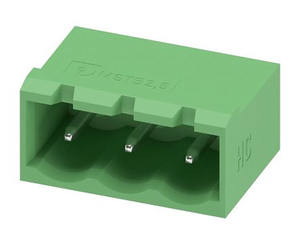Phoenix Contact MSTBA 2.5 HC/ 3-G-5.08 Series Pluggable Terminal Block, 3-Contact, 5.08 mm Pitch, 1 Row, 1923872