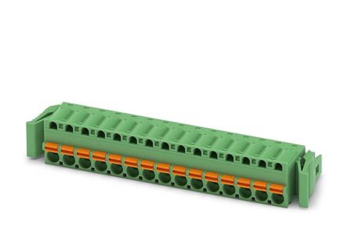 Phoenix Contact FKC 2.5/15-ST-5.08-RF Series Pluggable Terminal Block, 15-Contact, 5.08 mm Pitch, 1 Row, 1925825